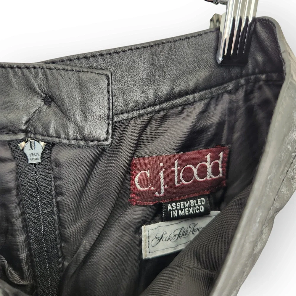 Vintage CJ Todd Saks Fifth Avenue Leather Pencil Skirt 0